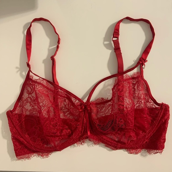 Heidi Klum Intimates Red Lace Valerie Bra 36DD - Picture 10 of 11